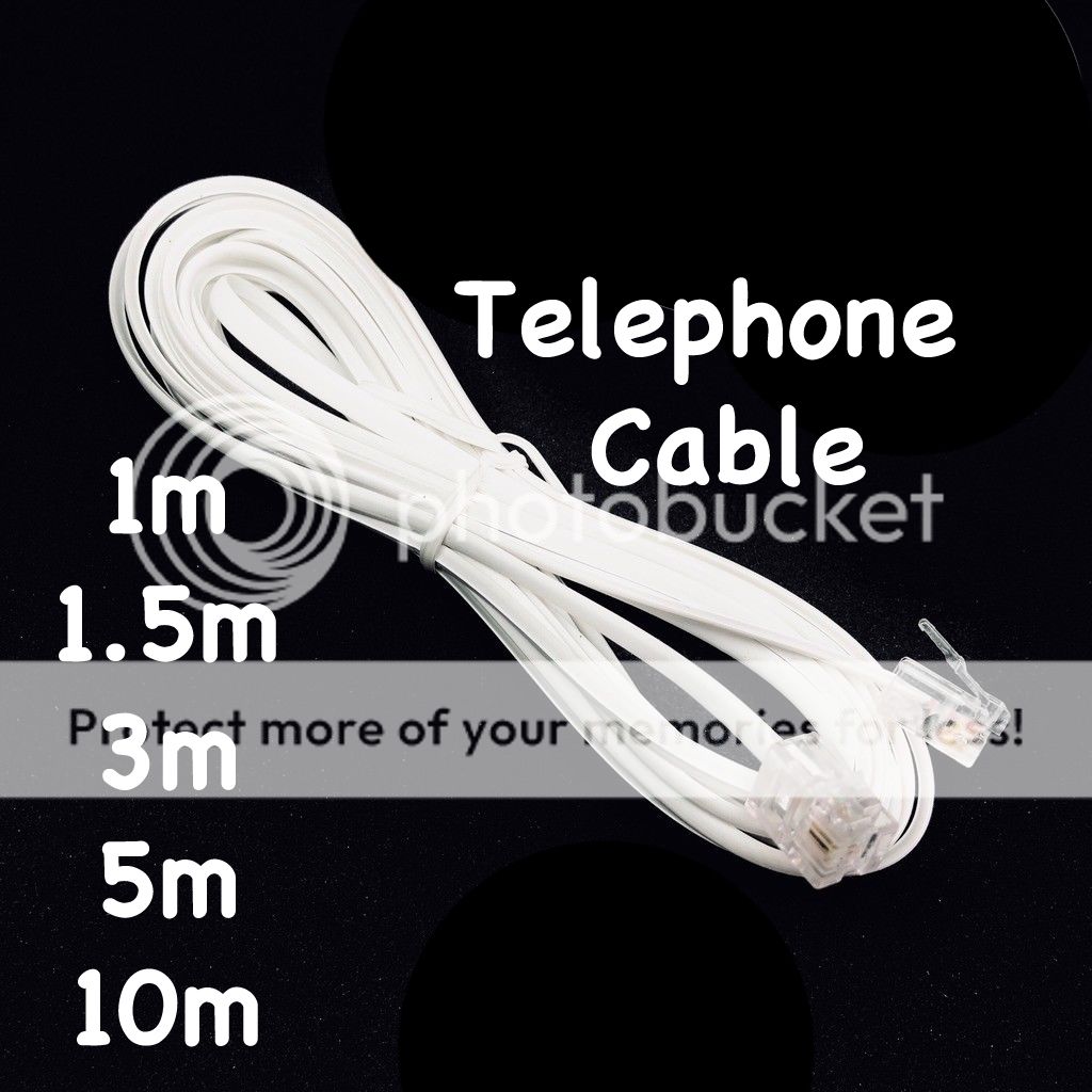 Phone Telephone Cable Extension Cord RJ11 Lead Plug ADSL2 Filter Home